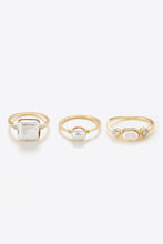 Load image into Gallery viewer, Pearl 18K Gold-Plated Ring Set
