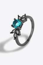 Load image into Gallery viewer, Paraiba Tourmaline and Zircon Leaf Ring
