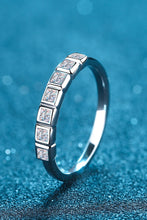 Load image into Gallery viewer, Moissanite Rhodium-Plated Half-Eternity Ring
