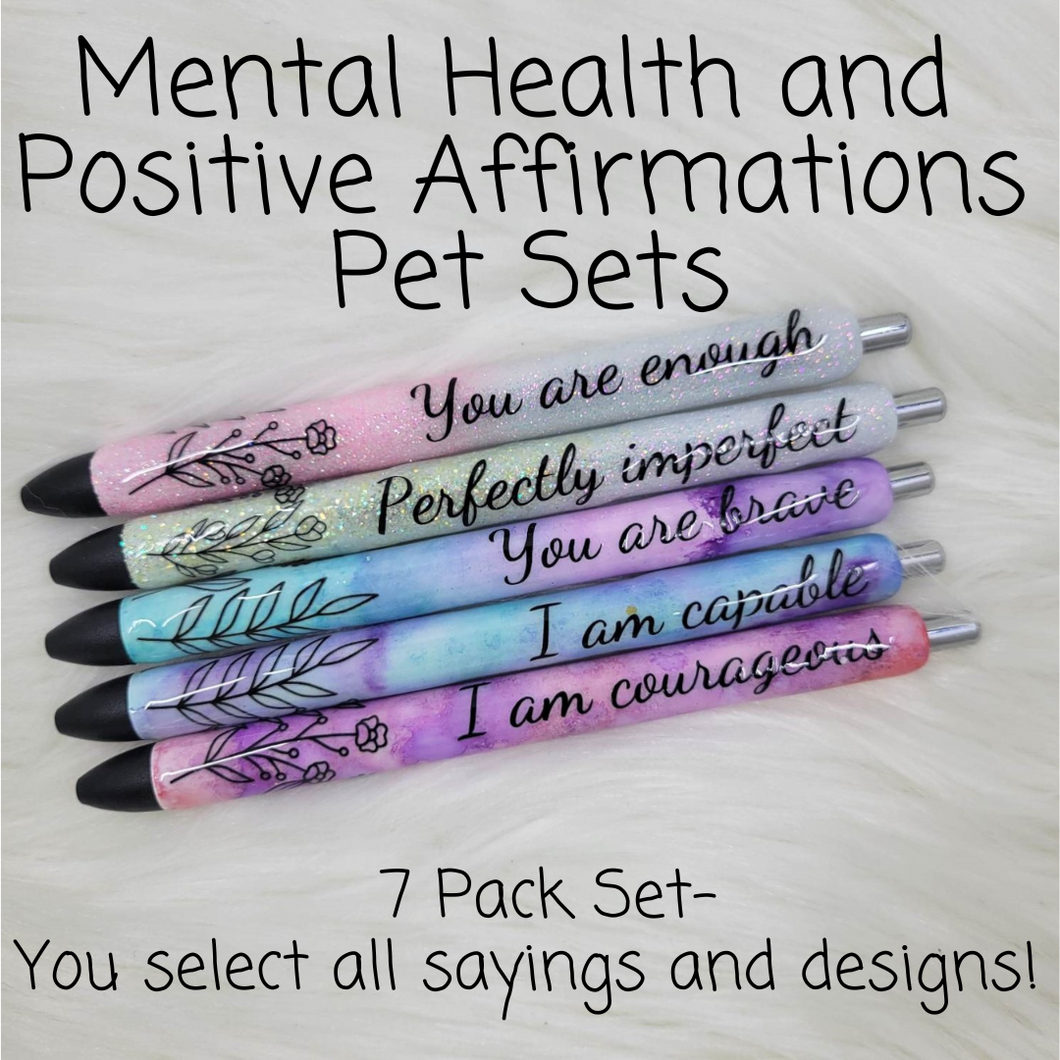 Mental Health/Positive Affirmation Pens - 7 Pack