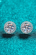 Load image into Gallery viewer, 1 Carat Moissanite Rhodium-Plated Round Stud Earrings
