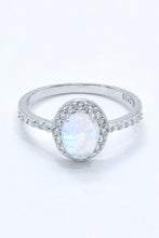 Load image into Gallery viewer, 925 Sterling Silver Natural Moonstone Halo Ring
