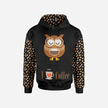 Load image into Gallery viewer, COFFEE OWL PULL OVER HOODIE
