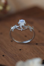 Load image into Gallery viewer, Moonstone Bat 925 Sterling Silver Ring
