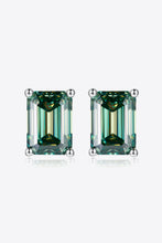 Load image into Gallery viewer, 2 Carat Moissanite Stud Earrings in Green
