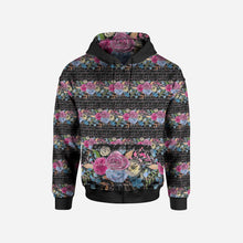 Load image into Gallery viewer, FLORAL SCROLL ZIP HOODED JACKET
