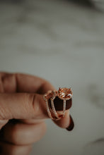 Load image into Gallery viewer, Bailey Oval Champagne Rose Gold Ring Set
