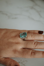 Load image into Gallery viewer, Skye Emerald Cut Sky Blue Gemstone Cubic Zirconia Sterling Silver Ring
