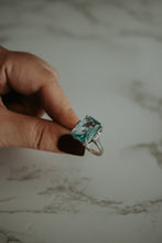 Load image into Gallery viewer, Skye Emerald Cut Sky Blue Gemstone Cubic Zirconia Sterling Silver Ring
