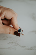 Load image into Gallery viewer, Halsey Sapphire Oval Cut Sterling Silver Ring
