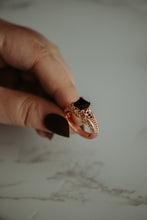 Load image into Gallery viewer, Kinsley Black Princess Cut Gem in Rose Gold
