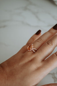 Nate Champagne Rose Gold Pear Cut Ring