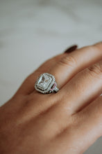 Load image into Gallery viewer, Amaryllis Radiant Cut Cubic Zirconia Pink Gem Sterling Silver Ring

