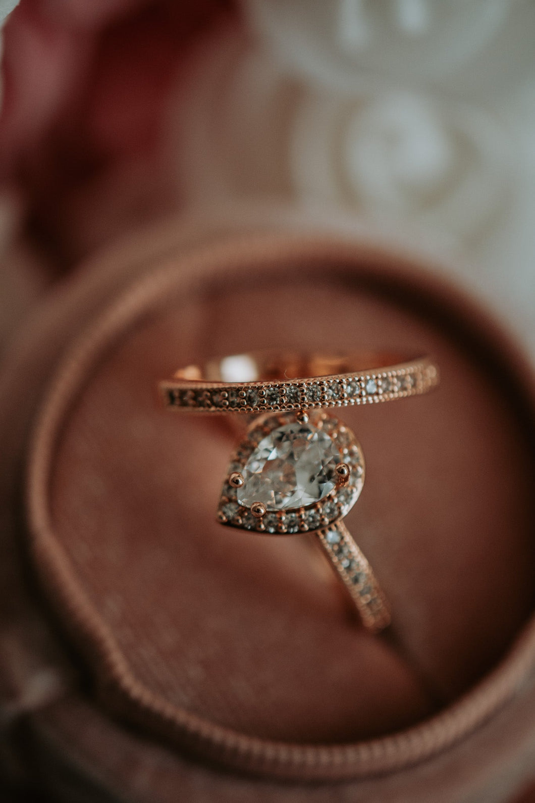 Sphere Rose Gold Cubic Zirconia Ring