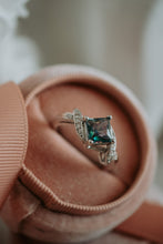 Load image into Gallery viewer, Lewis Princess Cut Aurora Gem Sterling Silver Ring
