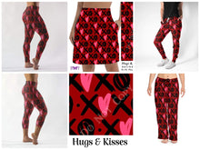 Load image into Gallery viewer, Hugs &amp; Kisses leggings, Capris, Full and Capri length loungers and joggers Preorder #1222
