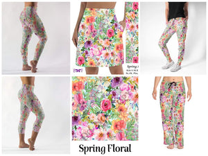 Spring Floral leggings, Capris, Full and Capri length loungers and joggers Preorder #1222
