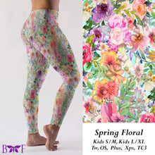 Load image into Gallery viewer, Spring Floral leggings, Capris, Full and Capri length loungers and joggers Preorder #1222
