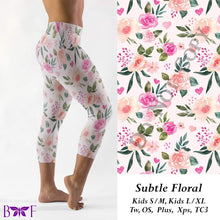 Load image into Gallery viewer, Subtle Floral leggings, Capris, Full and Capri length loungers and joggers Preorder #1222
