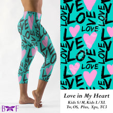 Load image into Gallery viewer, Love In My Heart leggings, Capris, Full and Capri length loungers and joggers Preorder #1222

