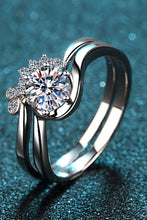 Load image into Gallery viewer, Moissanite Rhodium-Plated Two-Piece Ring Set
