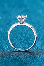 Load image into Gallery viewer, Rhodium-Plated 2 Carat Moissanite Four-Prong Ring
