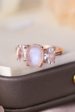 Load image into Gallery viewer, Natural Moonstone 925 Sterling Silver Three Stone Ring
