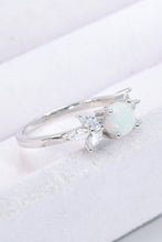 Load image into Gallery viewer, 925 Sterling Silver Opal and Zircon Ring

