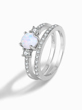 Load image into Gallery viewer, 925 Sterling Silver Opal Split Shank Ring
