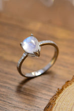 Load image into Gallery viewer, Natural Moonstone Teardrop Side Stone Ring

