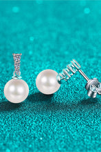 Load image into Gallery viewer, Moissanite Pearl Drop Earrings
