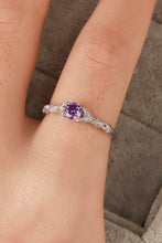 Load image into Gallery viewer, Inlaid Amethyst 4-Prong Ring
