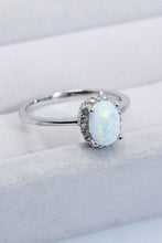 Load image into Gallery viewer, 925 Sterling Silver 4-Prong Opal Ring
