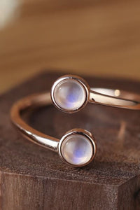 Natural Moonstone 925 Sterling Silver Toi Et Moi Ring