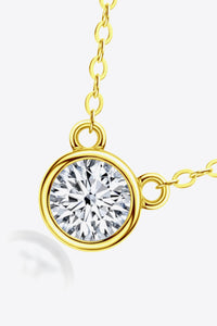 925 Sterling Silver 1 Carat Moissanite Round Pendant Necklace
