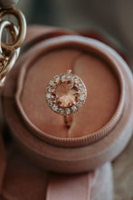 Load image into Gallery viewer, Rosalind Round Champagne Stone Rose Gold Ring
