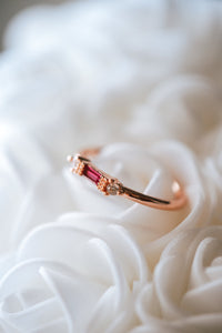 Dyer Pink Gem Dainty Rose Gold Ring