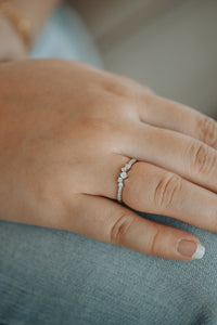 Durham Dainty Stones Sterling Band Silver Ring