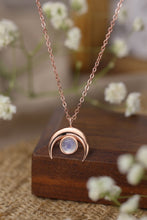 Load image into Gallery viewer, Natural Moonstone Moon Pendant 925 Sterling Silver Necklace

