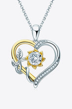 Load image into Gallery viewer, Two-Tone 1 Carat Moissanite Heart Pendant Necklace

