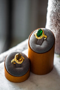 Sophia Emerald Oval Cut Gold Ring