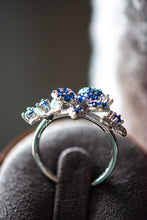 Load image into Gallery viewer, Zoe Sapphire Floral Sterling Silver Ring
